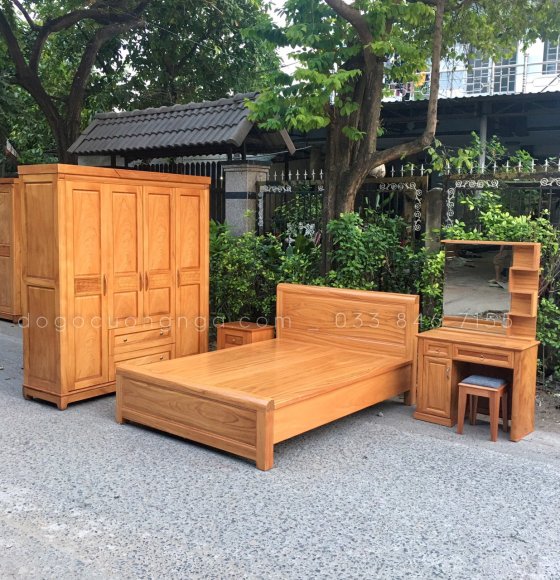 Bộ Combo Phòng Ngủ Gỗ Gõ Đỏ - Combo 3