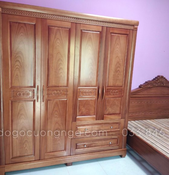 Combo giường tủ gỗ xoan đào - giao khách tại Củ Chi 