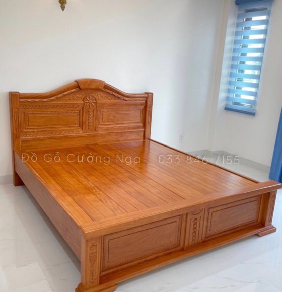 Gường Ngủ Gỗ Gõ Đỏ 1m6x2m - Vạt Phản