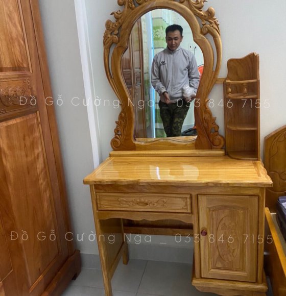 Bàn Trang Điểm Gỗ Gõ Đỏ  80cm - mâu nữ hoàng giao khách Nhà Bè Quận 7 