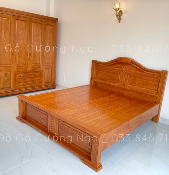 Bộ combo phòng ngủ gỗ Gõ Đỏ cao cấp giao khách - Gò Vấp 