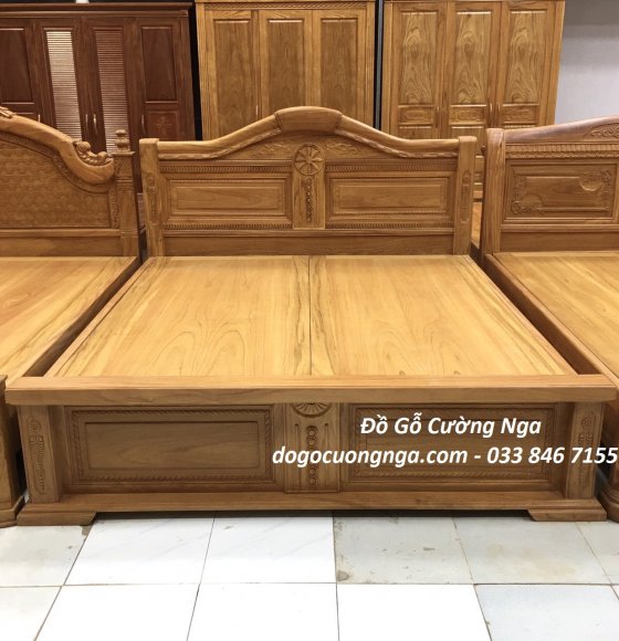 Giường ngủ gỗ Gõ Đỏ cao cấp giao khách - Tân Phú 
