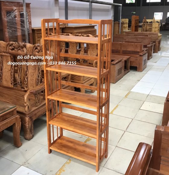 Kệ Sách Gỗ Cao Su 5 Tầng 65cm 