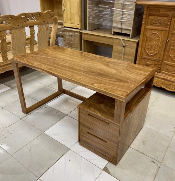 Bàn Làm Việc Gỗ Hương Xám Mẫu Đơn Giản - Hiện Đại 
