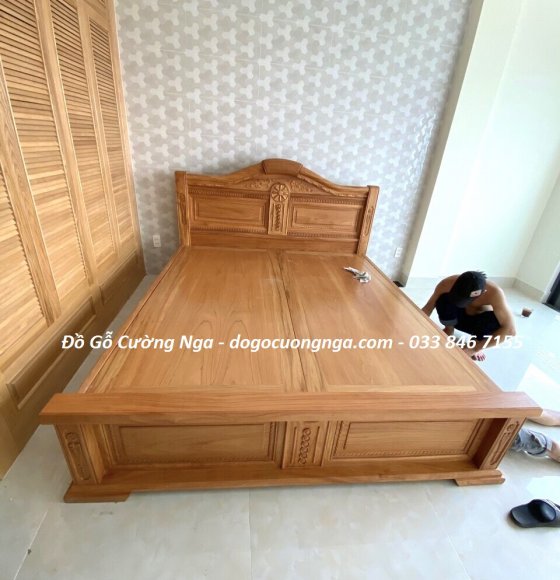 Giường Gỗ Gõ Đỏ Cao Cấp - Phản Liền 