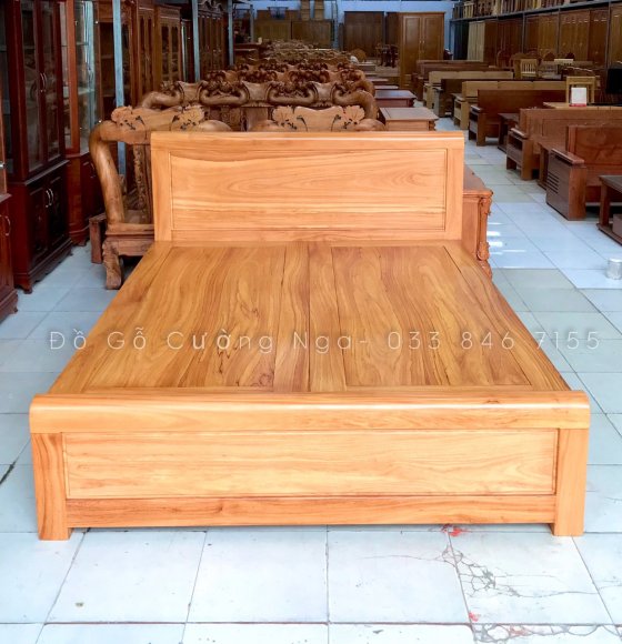 Giường Gỗ Gõ Đỏ Mẫu Trơn GN 5-6