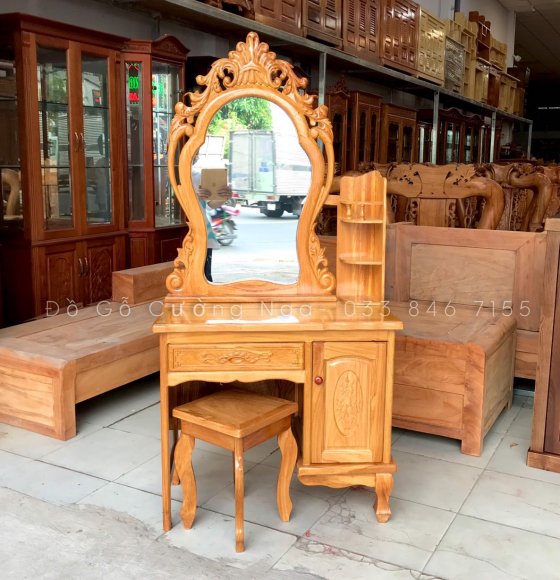 Bàn trang điểm gỗ Gõ Đỏ 80cm - Nữ Hoàng 