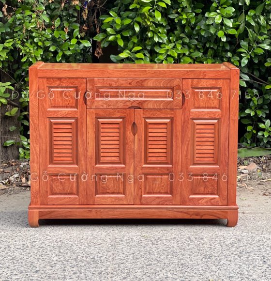 Tủ Giày Dép Gỗ Hương Đá 4 Cánh 1m2 