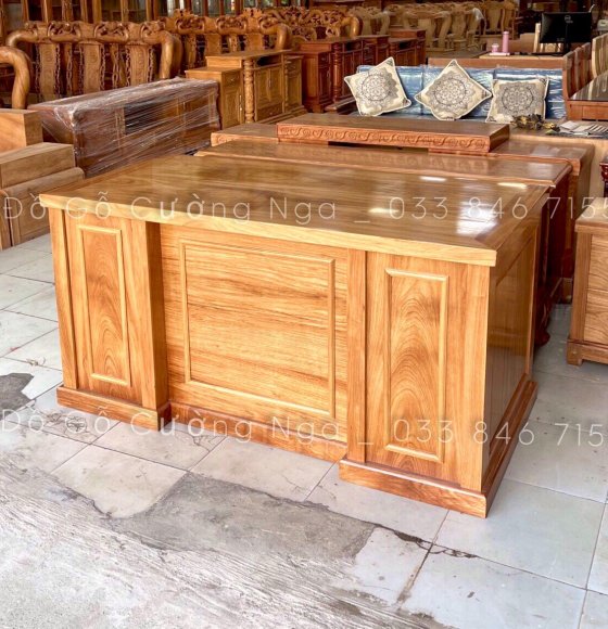 Bàn Làm Việc Giám Đốc Gỗ Gõ Đỏ 1m6 Mẫu Đơn Giản