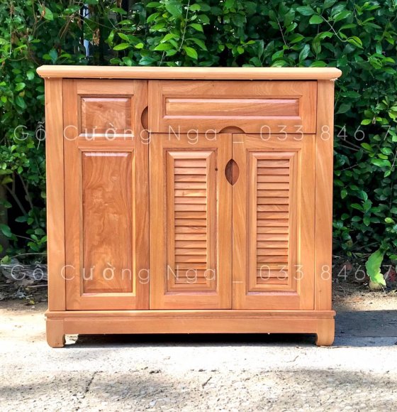 Tủ Giày Dép Gỗ Đinh Hương 3 Cánh