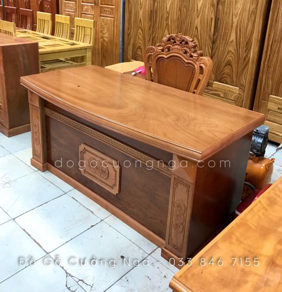 Bàn Làm Việc Giám Đốc Gỗ Xoan Đào Cao Cấp 1m6