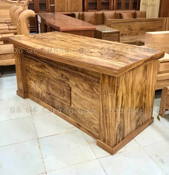 Bàn Làm Việc Giám Đốc Gỗ Hương Xám Cao Cấp 1m6