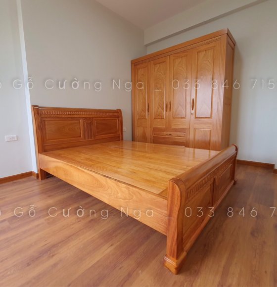 Comb giường tủ gỗ gõ đỏ GĐ 0.28