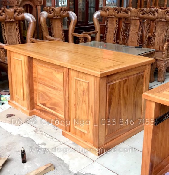 Bàn Làm Việc Giám Đốc Gỗ Gõ Đỏ 1m6 ( hàng đặt trả khách quận 12 ) 