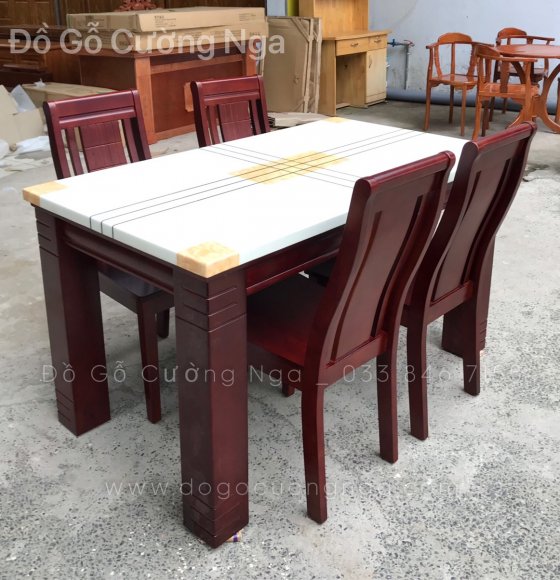Bộ Bàn Ăn Mặt Đá 4 Ghế Cao Cấp 