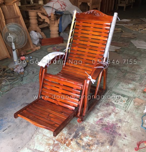Ghế Dây Gỗ Tràm Bông Vàng Màu Cánh Gián Sậm 