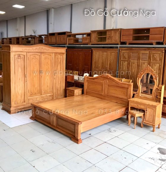 Bộ Combo Phòng Ngủ Gỗ Gõ Đỏ Cao Cấp - CBG 36.1