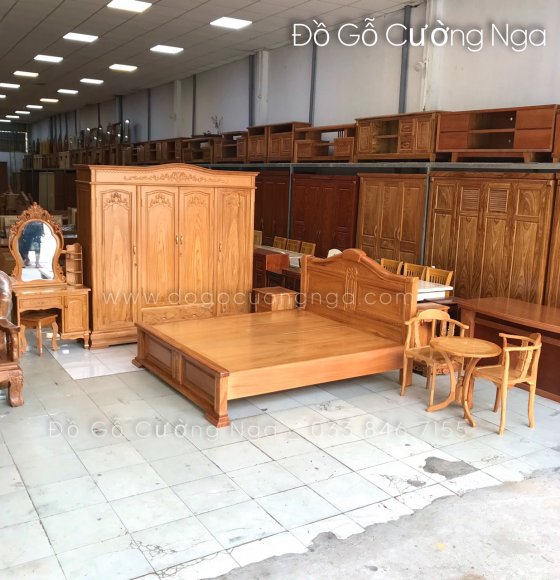 Combo phòng ngủ gỗ gõ đỏ GĐ 0.6