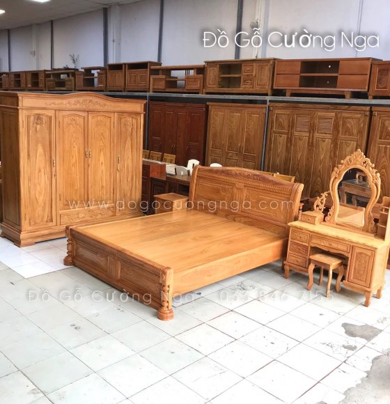 Bộ Combo Phòng Ngủ Gỗ Gõ Đỏ - 37.2