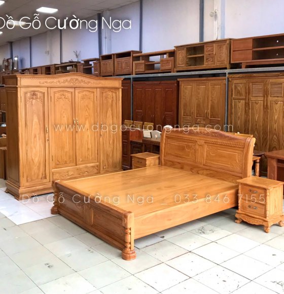 Bộ Combo Phòng Ngủ Gỗ Gõ Đỏ 34.2