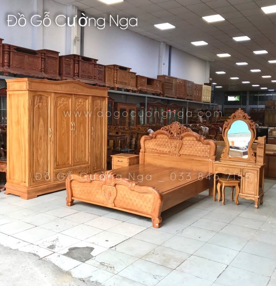 Bộ combo phòng ngủ gỗ Gõ Đỏ GK 61.3