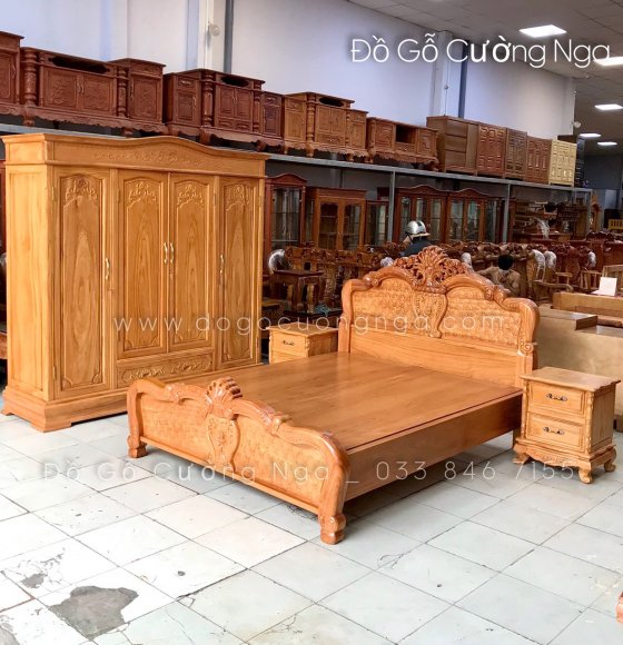 Bộ Combo Phòng Ngủ Gỗ Gõ Đỏ 38.1