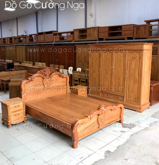 Combo phòng ngủ gỗ gõ đỏ GĐ 0.8