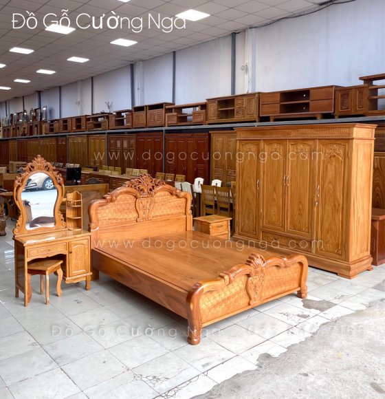 Combo phòng ngủ gỗ gõ đỏ GĐ 0.5