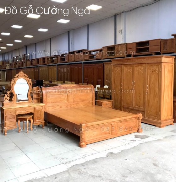 Combo phòng ngủ gỗ gõ đỏ GĐ 0.4