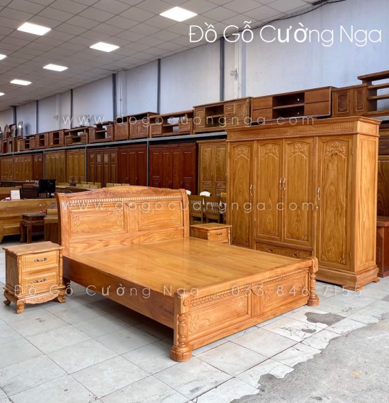 Combo phòng ngủ gỗ gõ đỏ GĐ 0.9