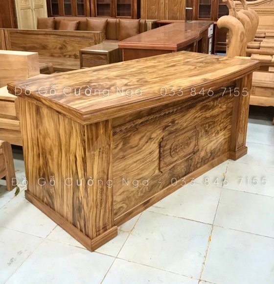 Bàn Làm Việc Giám Đốc Gỗ Hương Xám 1m4 - BLV 33.0