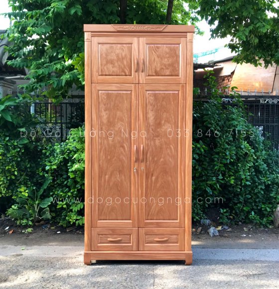 Tủ Áo Gỗ Đinh Hương 2 Cánh Cao 2m6 