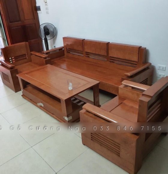Bộ sofa gỗ sồi nga dành cho nhà nhỏ 