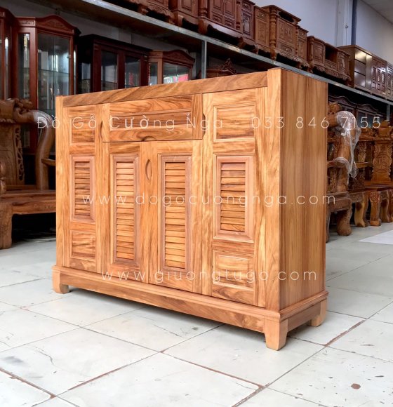 Tủ giày gỗ hương xám 1m2 hiện đại 