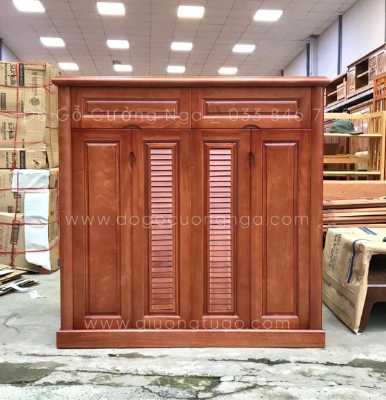 Tủ giày gỗ xoan đào - 4 cánh cao cấp 