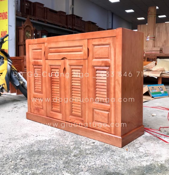 Tủ giày gỗ xoan đào 1m2 hiện đại 