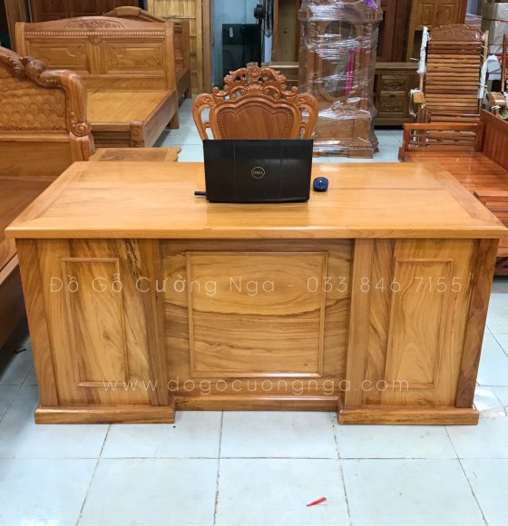 Bàn làm việc giám đốc gỗ gõ đỏ cao cấp - 1m6 