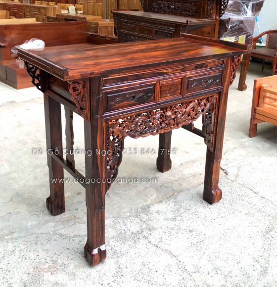 Bàn thờ gia tiên gỗ muồng - bàn thờ một tầng 