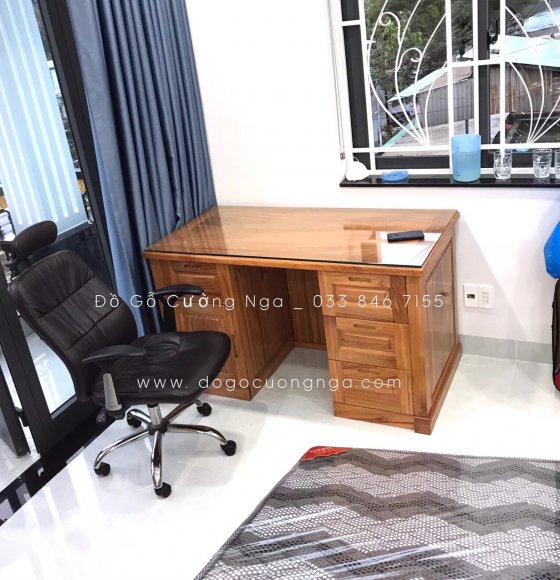 Bàn Làm Việc Giám Đốc 1m4 Gỗ Gõ Đỏ Cao Cấp