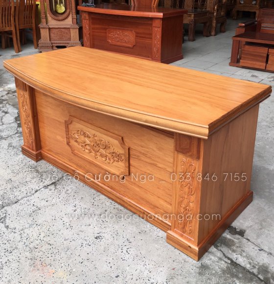 Bàn làm việc giám đôc gỗ gõ đỏ 1m6 hiện đại 