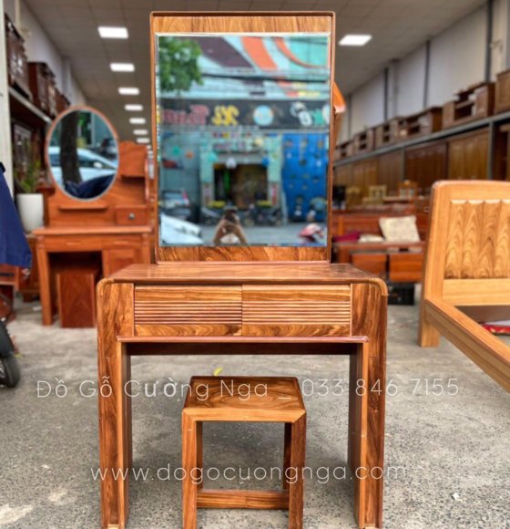 Bnà trang điểm gỗ hương xám 80cm - hiện đại 