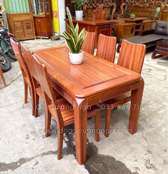 Bộ bàn ăn gỗ xoan đào 6 ghế cao cấp giá rẻ 