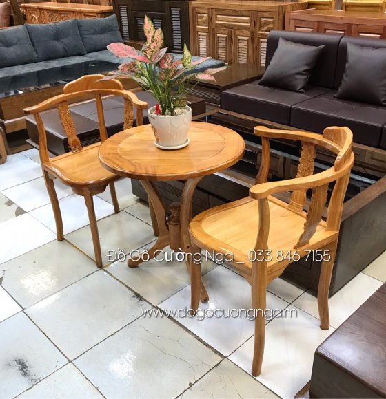 Bộ Bàn Trà 3 Món Gỗ Gõ Đỏ Cao Cấp - Giao Khách 