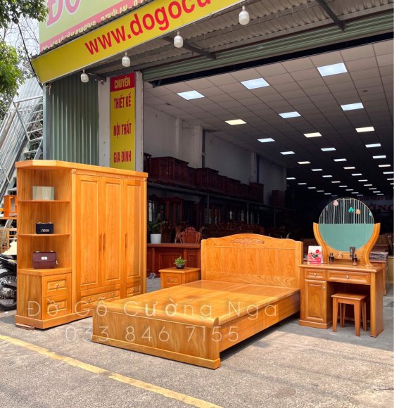 Bộ combo phòng ngủ gỗ gõ đỏ cao cấp CB 018.1