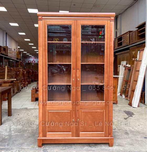 Tủ hồ sơ gỗ xoan đào cao cấp 1m2 - 2 cánh 