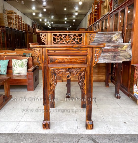 Bàn thờ gia tiên gỗ muồng 2 tầng 88cm 