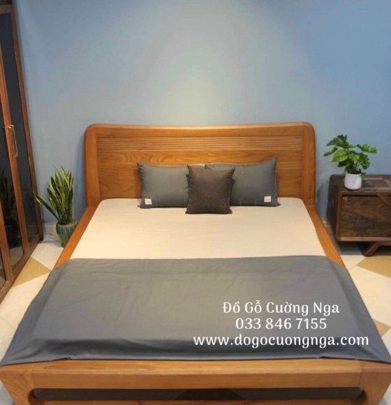 Giường gỗ gõ đỏ kiểu nhật chân quỳ cao cấp 