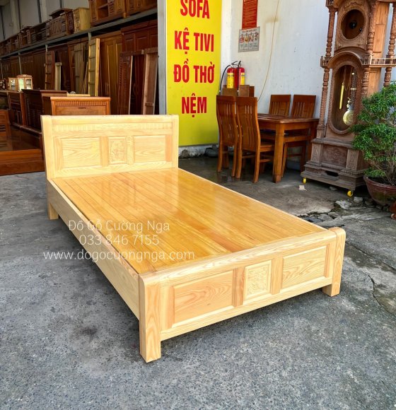 Giường Gỗ Sồi 1m2 Hiện Đại Giá Rẻ Chắc Chắn Độ Bền Cao