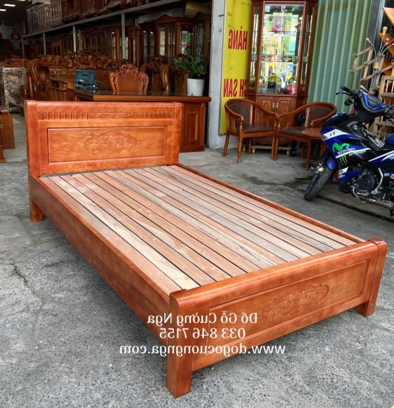 Giường Gỗ Sồi Nga 1m2 Màu Nâu Cánh Gián