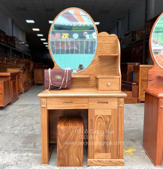 Bàn trang điểm gỗ Hương Xám 80cm đẹp 